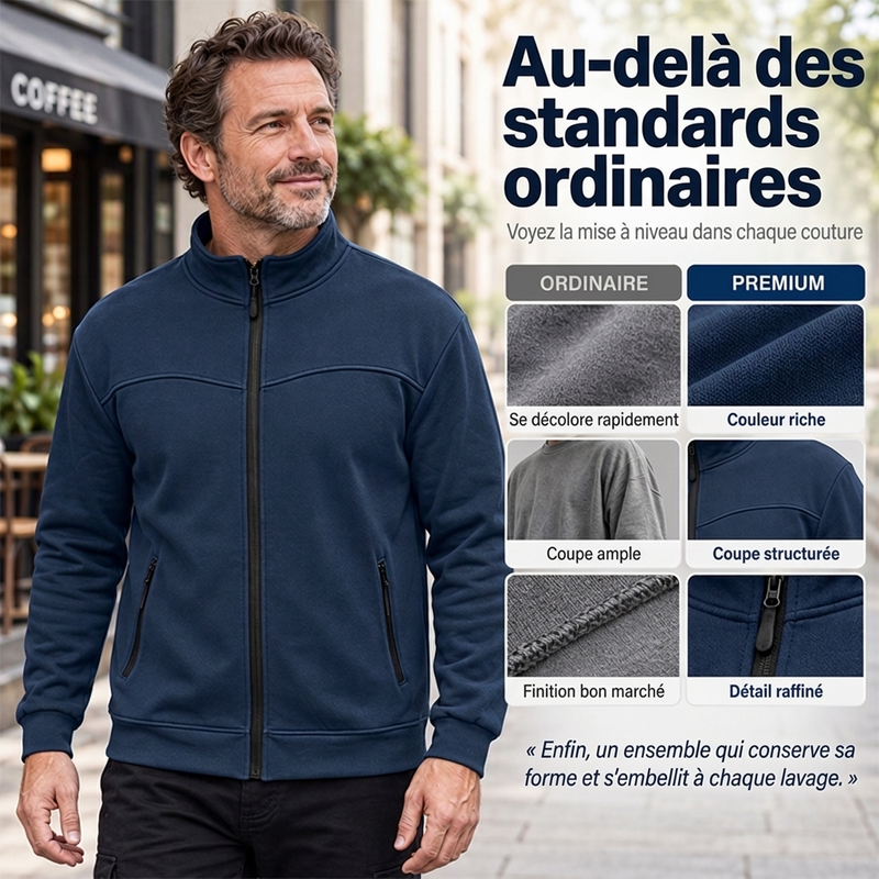 🎁Soldes ! Prix cassés🌍Veste décontractée à col montant pour hommes