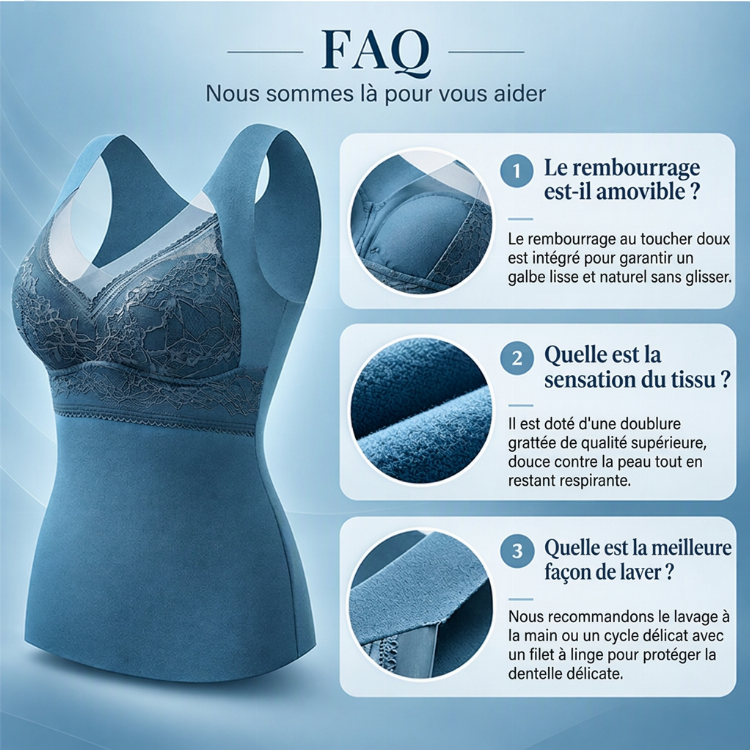 ⏳Liquidation totale⏳Débardeur Thermique Moulant Femme avec Soutien-Gorge Intégré