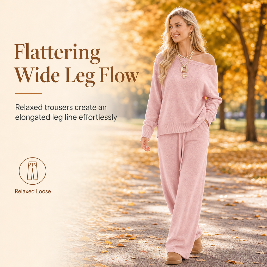 Ensemble confortable et décontracté composé d'un pantalon long et d'un haut assorti