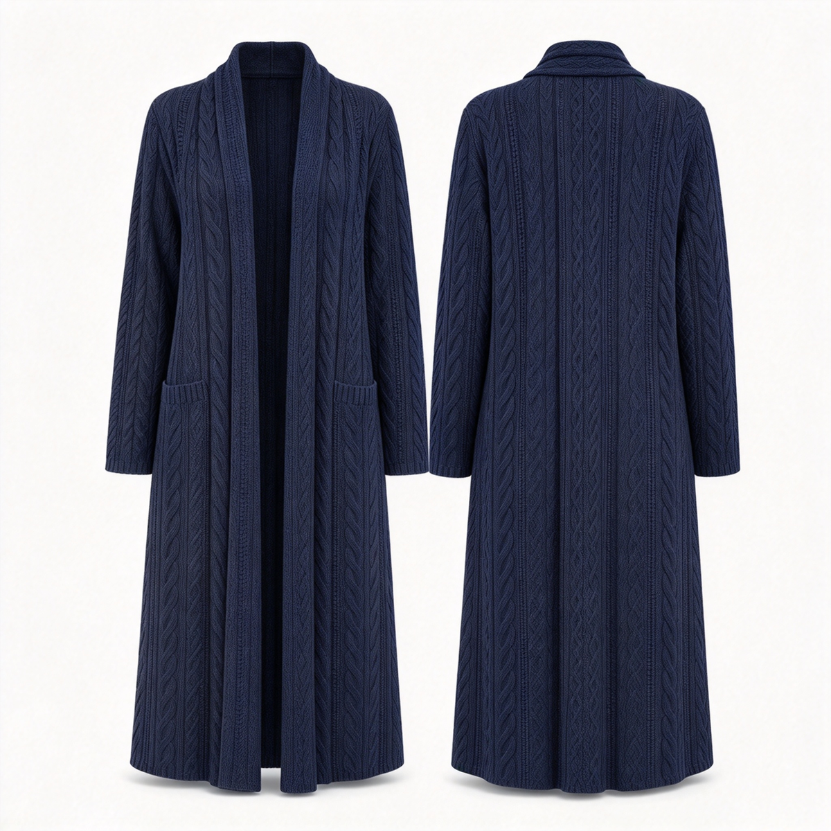 🎁Soldes ! Prix cassés🌍Cardigan long en maille à couleur unie décontracté