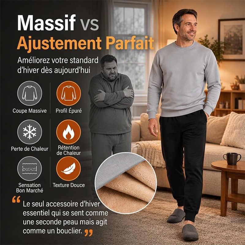 Ensemble survêtement chaud d'hiver pour homme, sweat à capuche et pantalon de sport