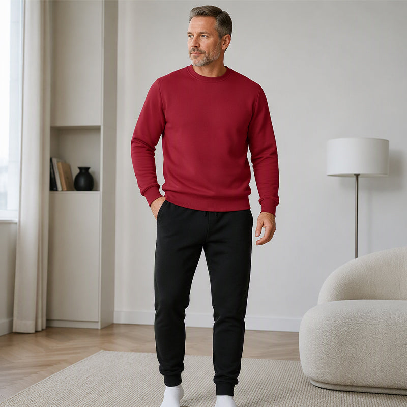Ensemble survêtement chaud d'hiver pour homme, sweat à capuche et pantalon de sport