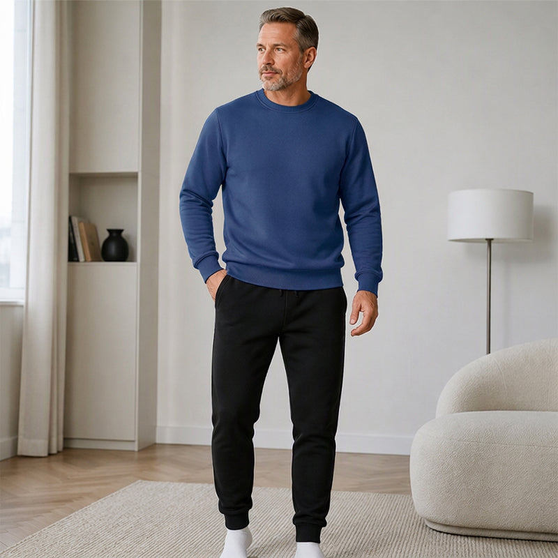Ensemble survêtement chaud d'hiver pour homme, sweat à capuche et pantalon de sport