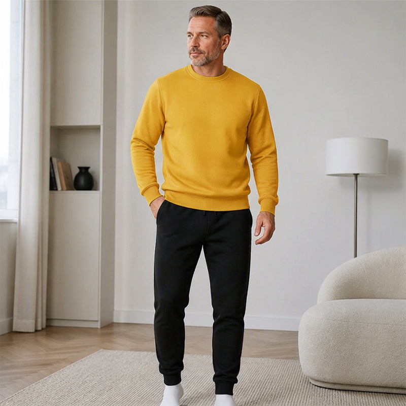 Ensemble survêtement chaud d'hiver pour homme, sweat à capuche et pantalon de sport