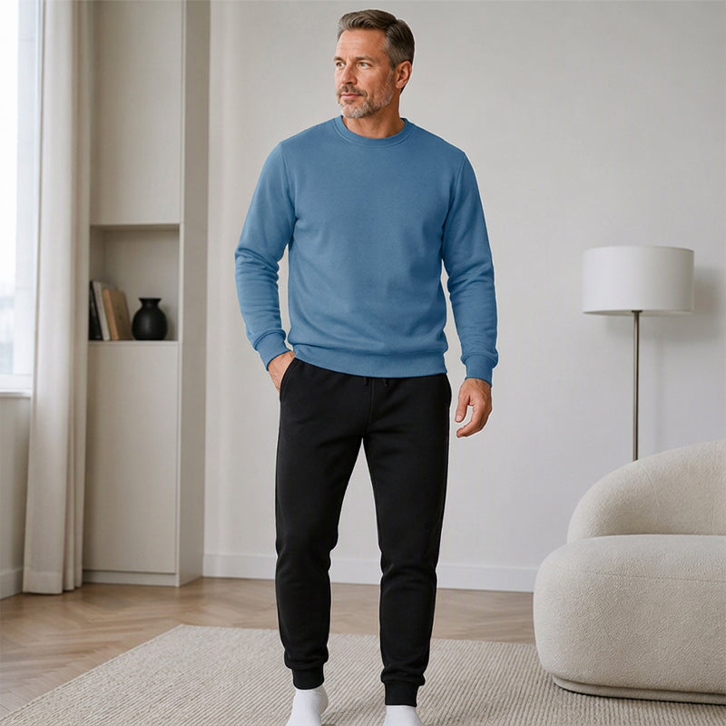 Ensemble survêtement chaud d'hiver pour homme, sweat à capuche et pantalon de sport