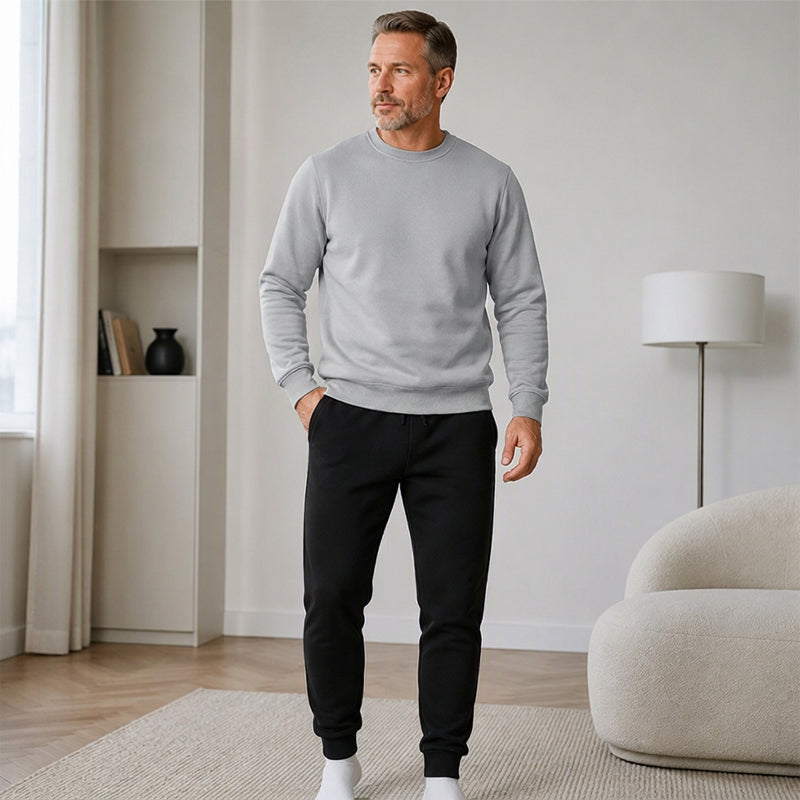 Ensemble survêtement chaud d'hiver pour homme, sweat à capuche et pantalon de sport