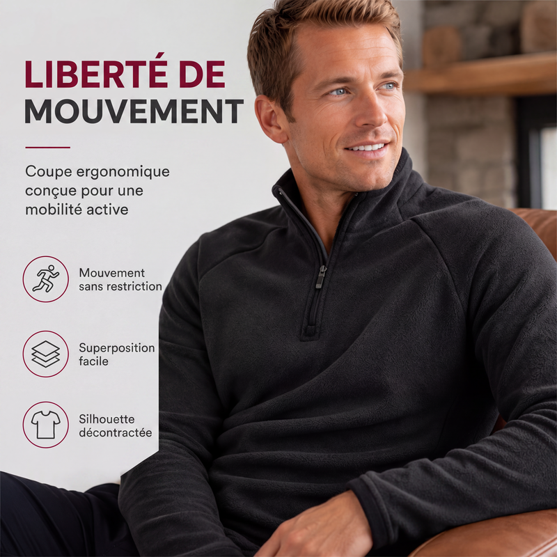 💖Soldes ! Prix cassés💖Sweat chaud pour homme en polaire avec col montant