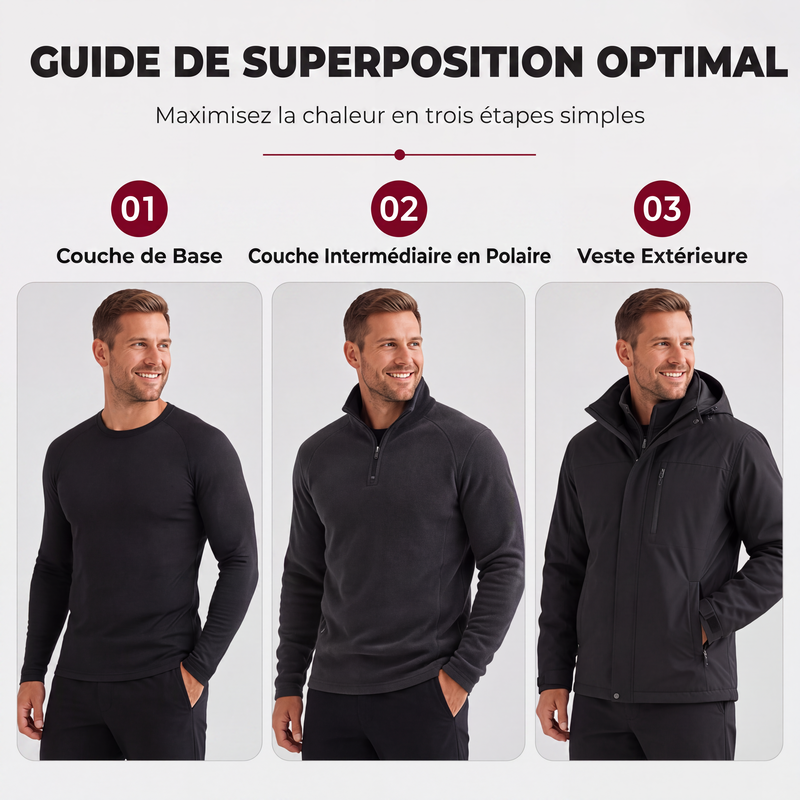 💖Soldes ! Prix cassés💖Sweat chaud pour homme en polaire avec col montant