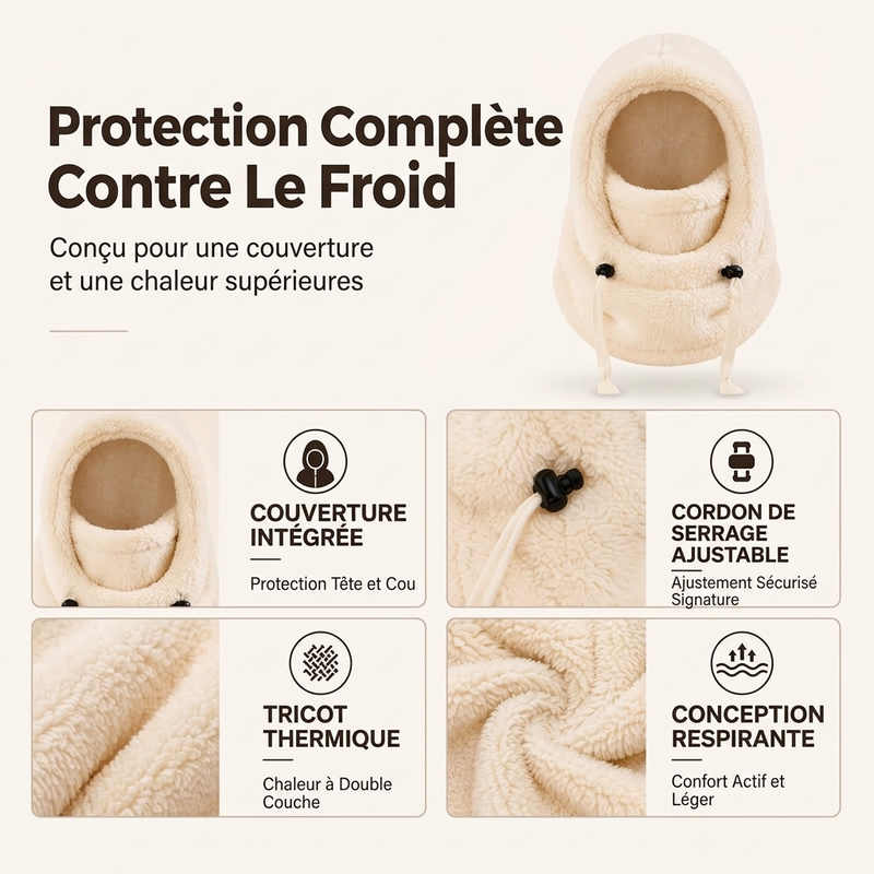 💖Soldes ! Prix cassés💖Cagoule de cyclisme thermique et coupe-vent pour enfants