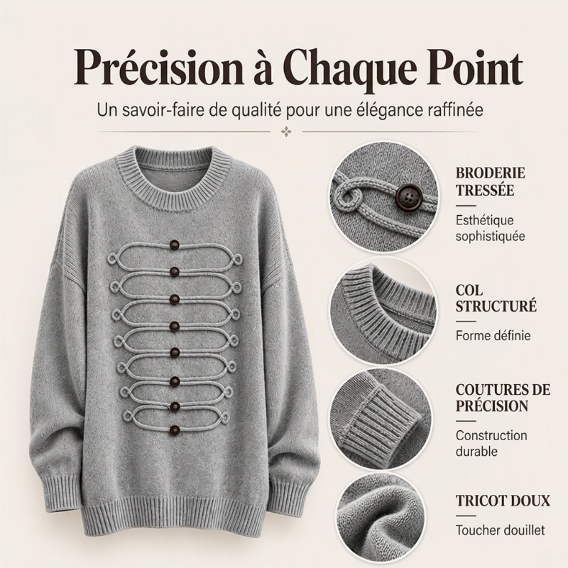 💖Soldes ! Prix cassés💖Pull Femme Élégant à Col Rond et Torsades