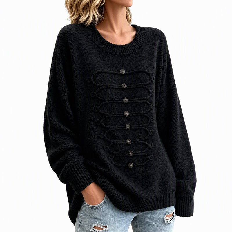💖Soldes ! Prix cassés💖Pull Femme Élégant à Col Rond et Torsades