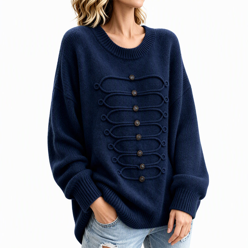 💖Soldes ! Prix cassés💖Pull Femme Élégant à Col Rond et Torsades