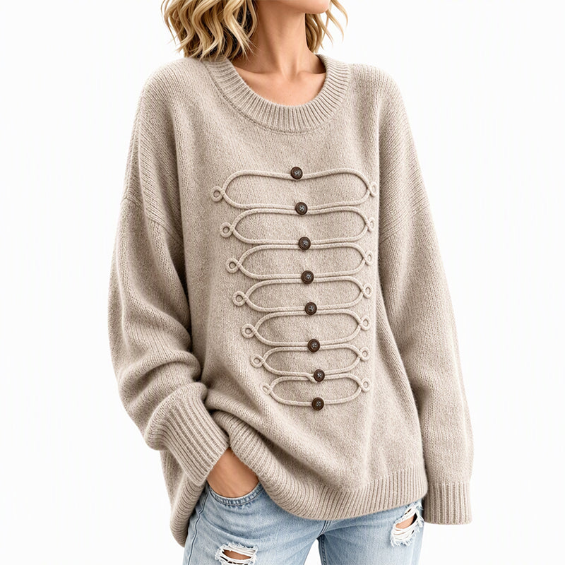 💖Soldes ! Prix cassés💖Pull Femme Élégant à Col Rond et Torsades