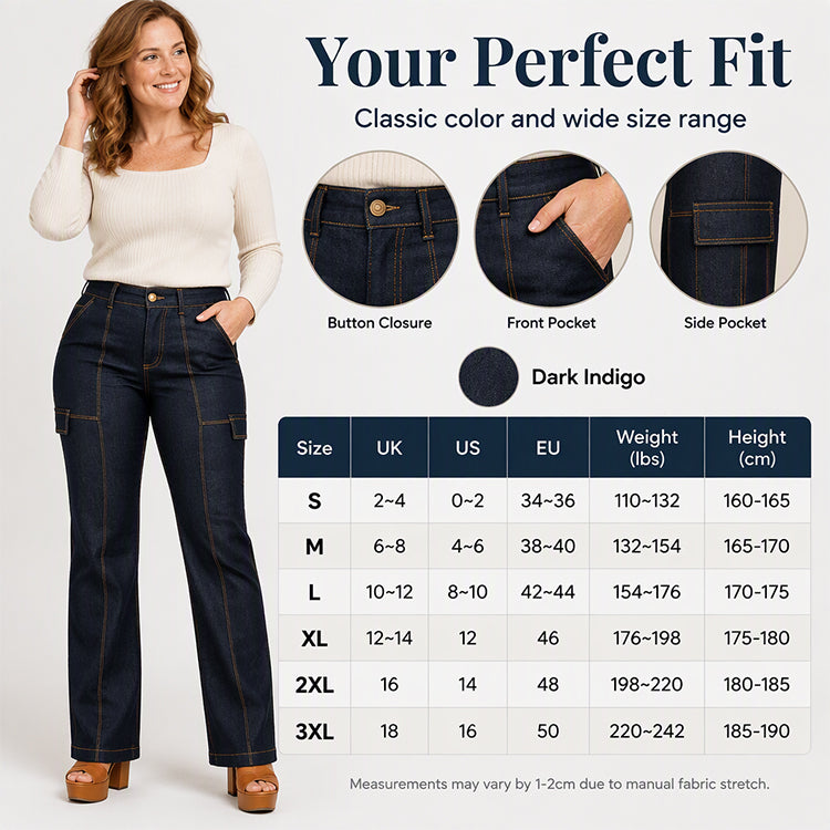 💖Soldes ! Prix cassés💖Jeans à jambe large à taille haute avec coutures contrastées pour femmes