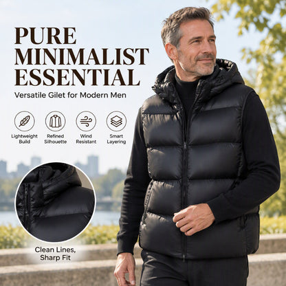 💖Soldes ! Prix cassés💖Gilet thermique léger à capuche pour homme