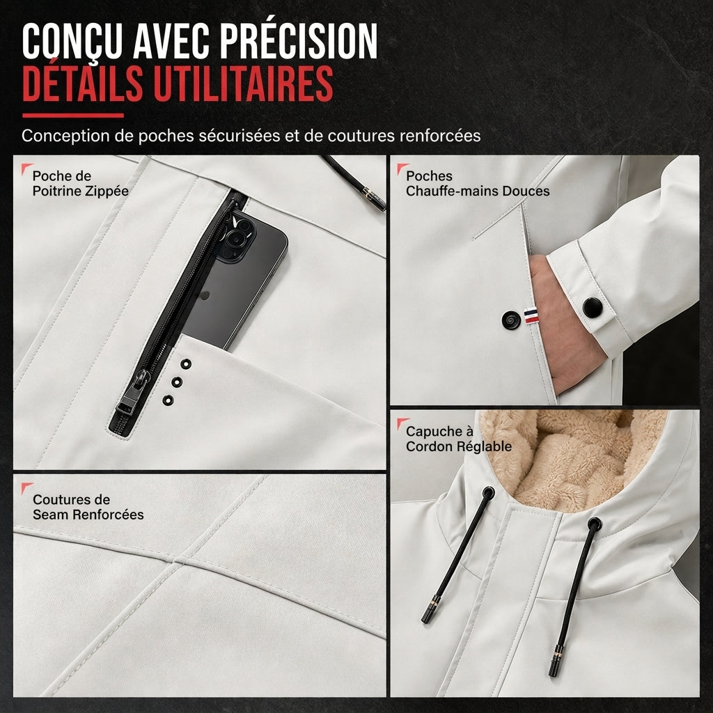 Manteau d'automne-printemps ample à doublure pelucheuse rétro américaine pour homme