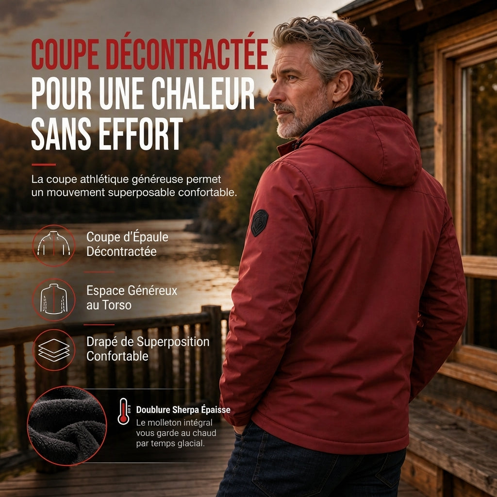 Manteau d'automne-printemps ample à doublure pelucheuse rétro américaine pour homme