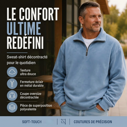 💖Soldes ! Prix cassés💖Sweat-shirt décontracté à col zippé pour homme