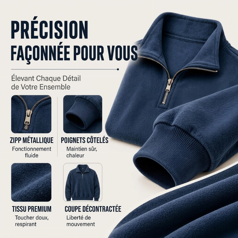 💖Soldes ! Prix cassés💖Sweat-shirt décontracté à col zippé pour homme