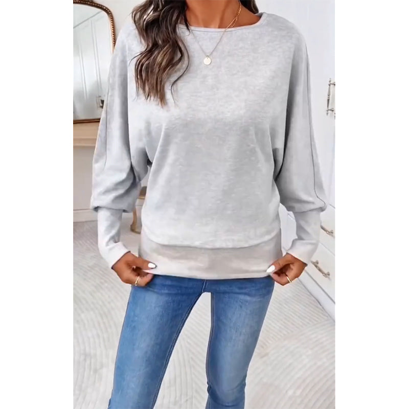 💖Soldes ! Prix cassés💖Pull décontracté à manches chauve-souris pour femme