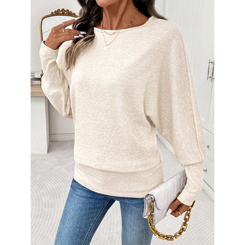 💖Soldes ! Prix cassés💖Pull décontracté à manches chauve-souris pour femme