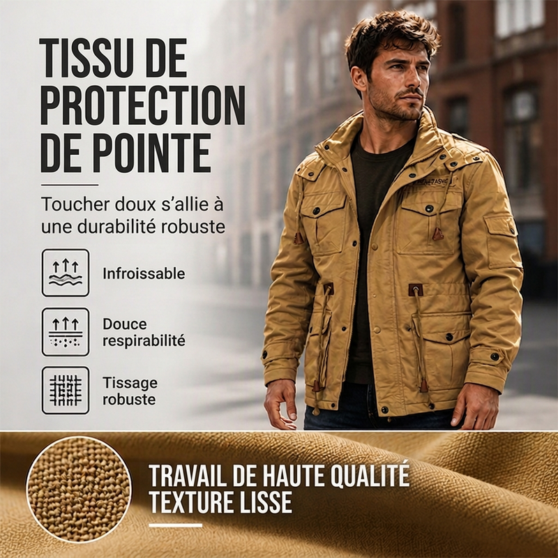 💖Soldes ! Prix cassés💖Veste d'hiver thermique pour hommes avec capuche amovible