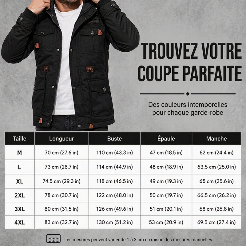 💖Soldes ! Prix cassés💖Veste d'hiver thermique pour hommes avec capuche amovible