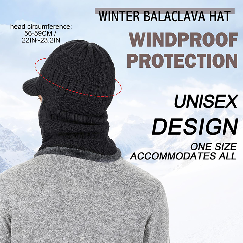 🧢 50% DE RÉDUCTION ! ❄️ Bonnet d'Hiver 3 en 1 – Couvre-Visage Intégré, Tissu Polaire Doux & Cagoule Sportive 🏔️✨