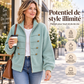 💖Soldes ! Prix cassés💖Veste Femme Casual en Maille Côtelée à Fermeture éclair