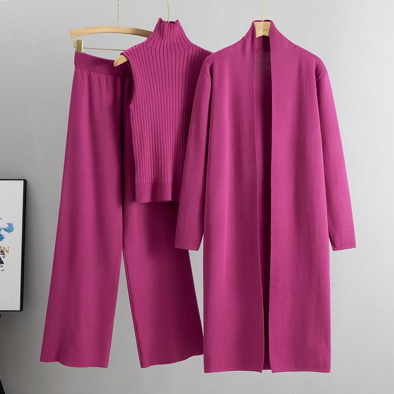 🔥Hot Sale 50% OFF -- free shipping👚3-Piece Set - Autumn Sleeveless Vest & Cardigan & Trousers