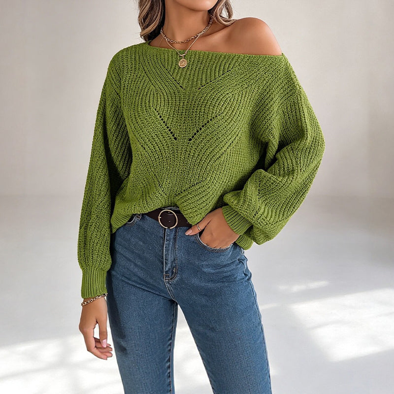 👜 -50 % sur toute la mode femme ! ✨Pull en maille épaules dénudées ajouré pour femme