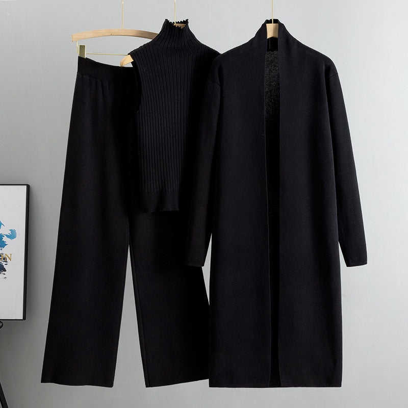 🔥Hot Sale 50% OFF -- free shipping👚3-Piece Set - Autumn Sleeveless Vest & Cardigan & Trousers