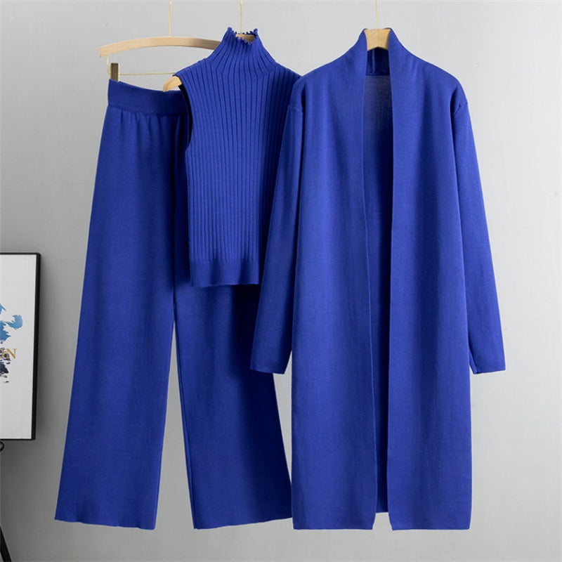 🔥Hot Sale 50% OFF -- free shipping👚3-Piece Set - Autumn Sleeveless Vest & Cardigan & Trousers