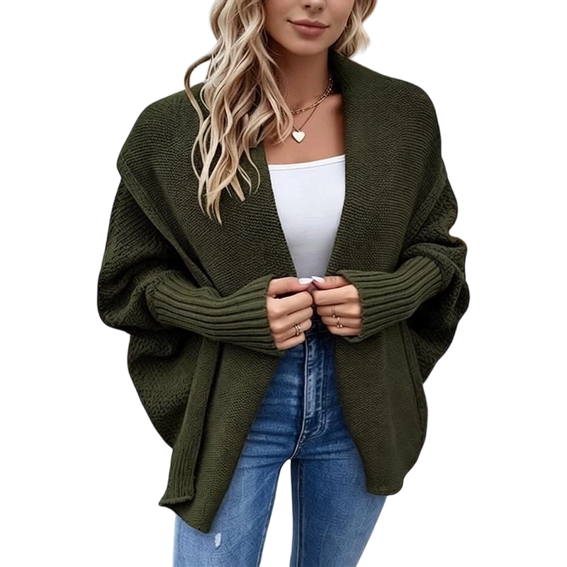 💖Soldes ! Prix cassés💖Cardigan en maille épaisse à manches chauve-souris pour femme