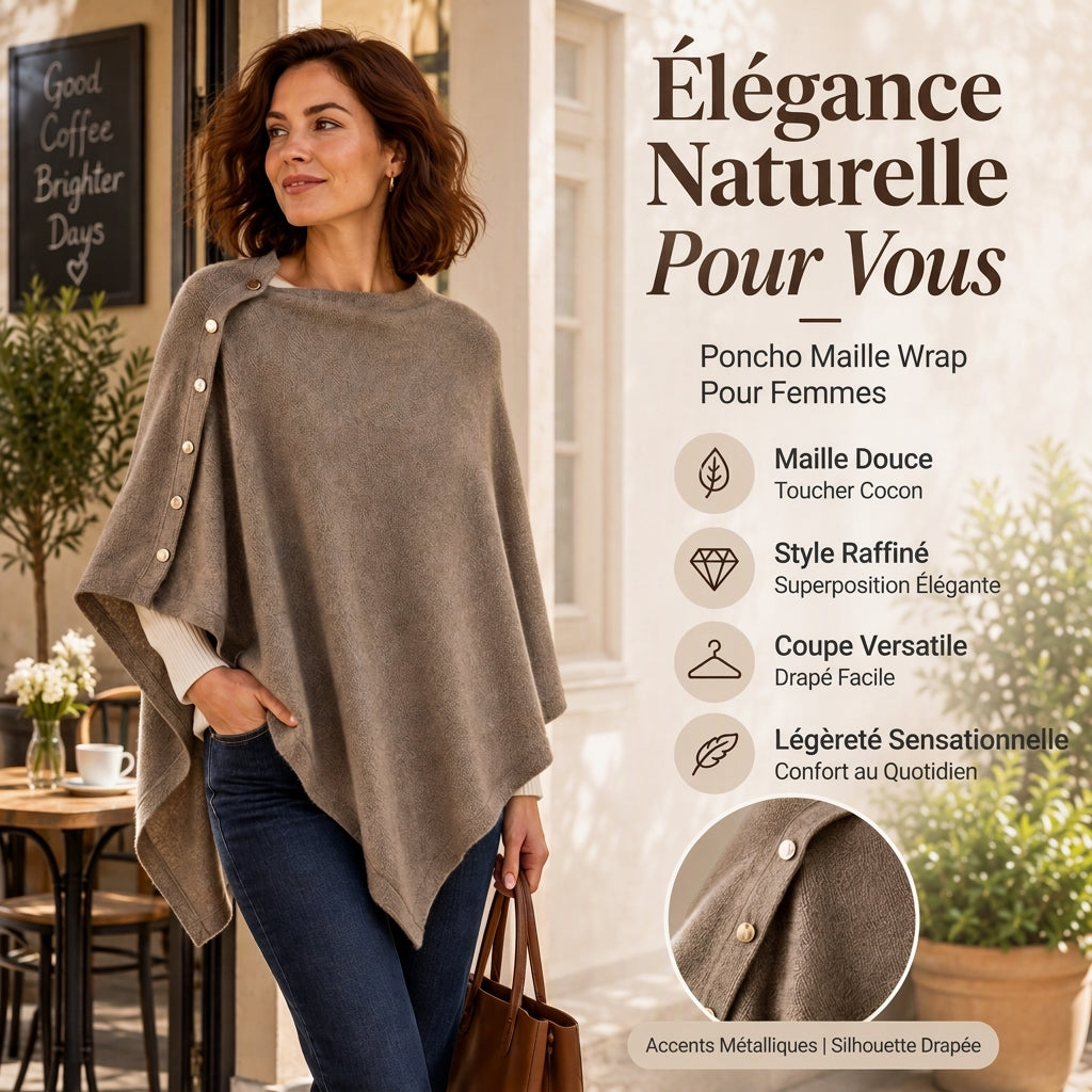 💖Soldes ! Prix cassés💖Poncho châle en maille douce pour femme