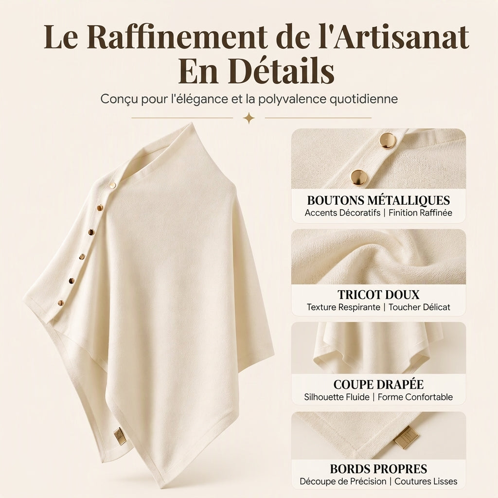💖Soldes ! Prix cassés💖Poncho châle en maille douce pour femme