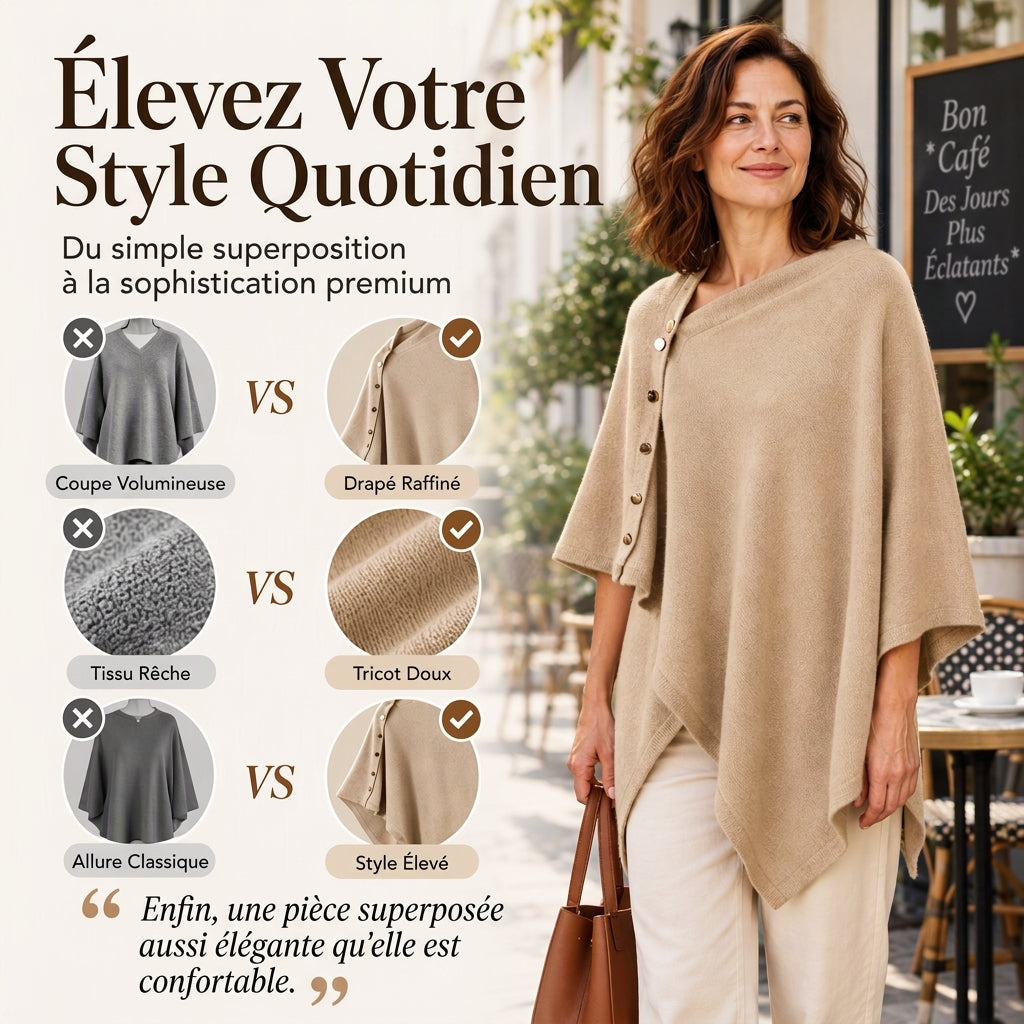 💖Soldes ! Prix cassés💖Poncho châle en maille douce pour femme