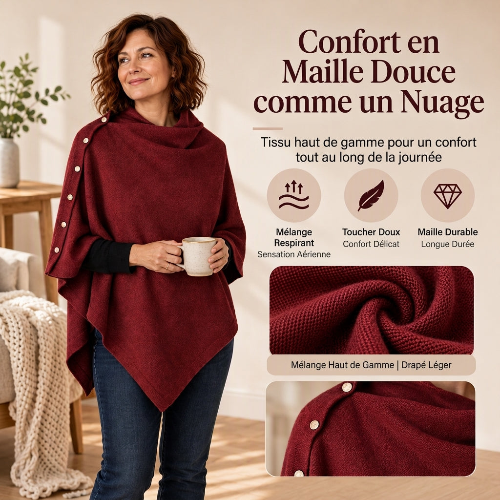 💖Soldes ! Prix cassés💖Poncho châle en maille douce pour femme