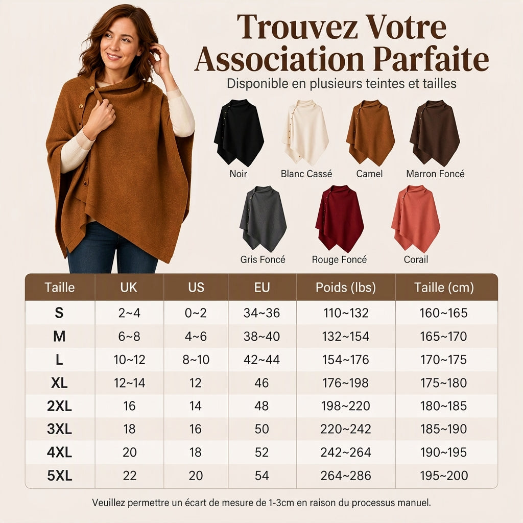 💖Soldes ! Prix cassés💖Poncho châle en maille douce pour femme