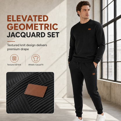 Ensemble de maille décontracté pour homme, Pull en tricot jacquard à col rond pour l'automne et l'hiver