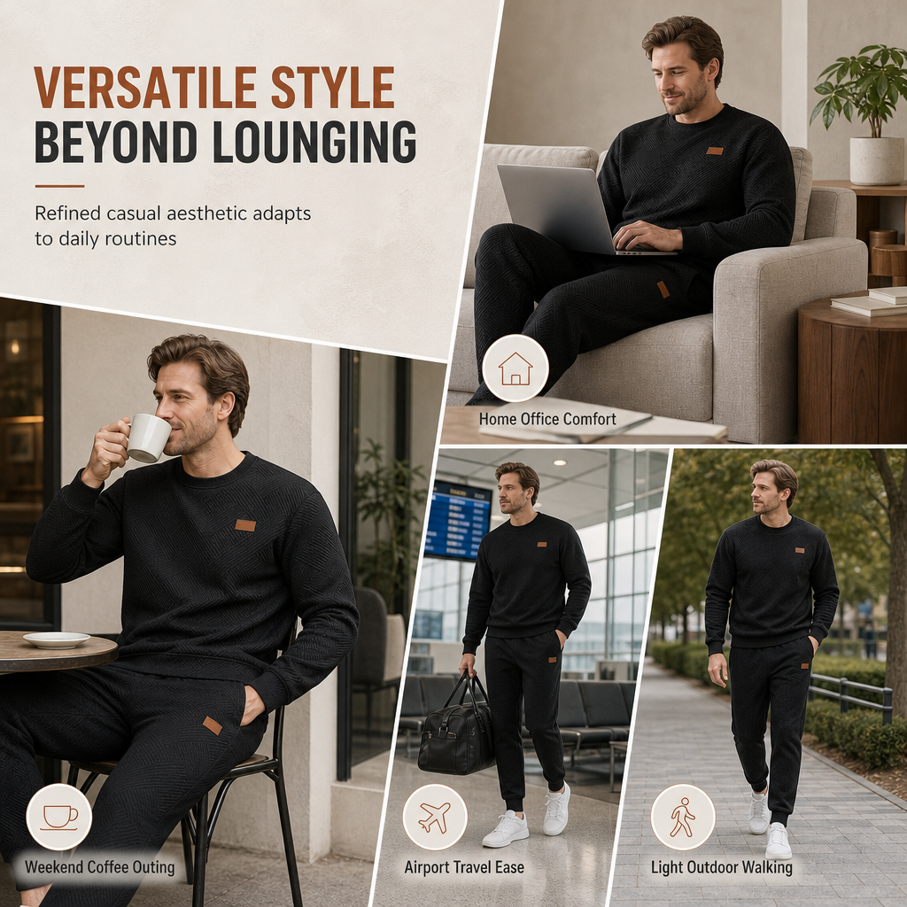 Ensemble de maille décontracté pour homme, Pull en tricot jacquard à col rond pour l'automne et l'hiver