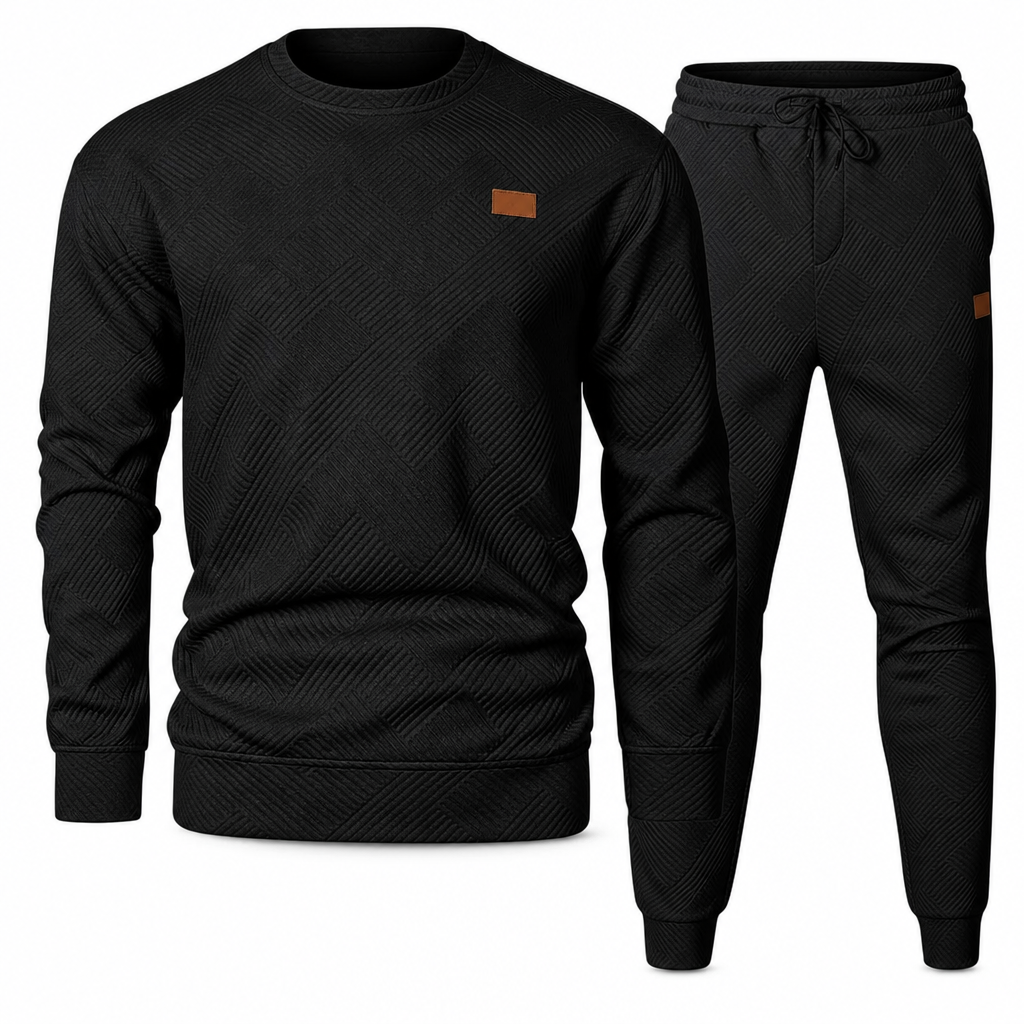 Ensemble de maille décontracté pour homme, Pull en tricot jacquard à col rond pour l'automne et l'hiver