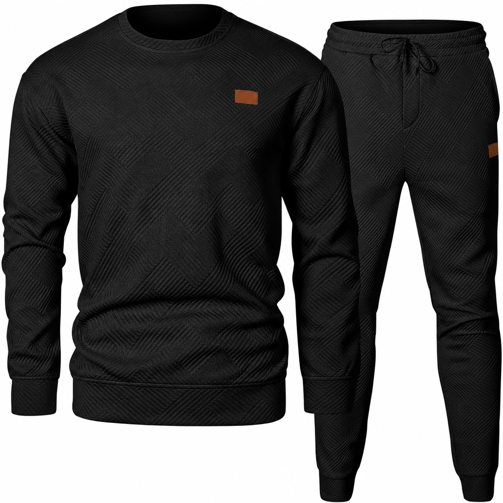 Ensemble de maille décontracté pour homme, Pull en tricot jacquard à col rond pour l'automne et l'hiver