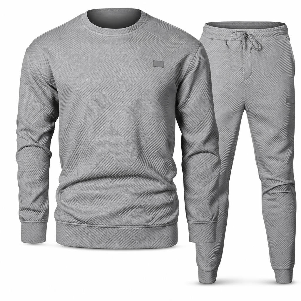 Ensemble de maille décontracté pour homme, Pull en tricot jacquard à col rond pour l'automne et l'hiver