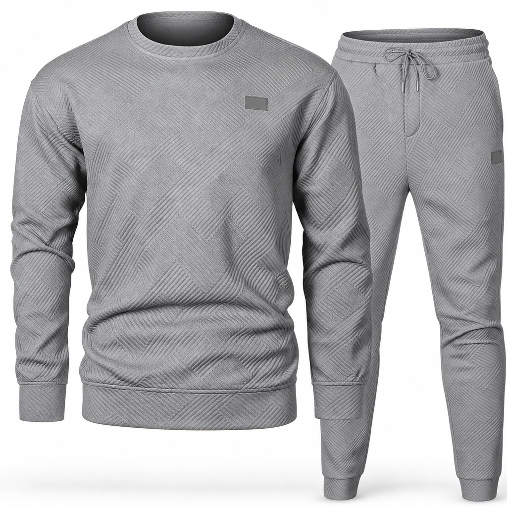 Ensemble de maille décontracté pour homme, Pull en tricot jacquard à col rond pour l'automne et l'hiver