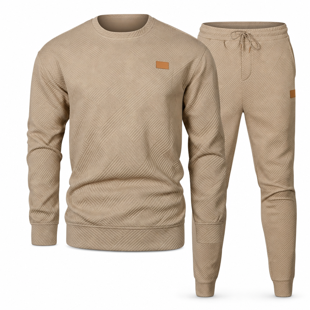 Ensemble de maille décontracté pour homme, Pull en tricot jacquard à col rond pour l'automne et l'hiver