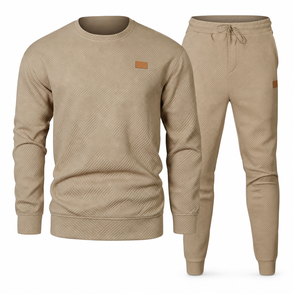 Ensemble de maille décontracté pour homme, Pull en tricot jacquard à col rond pour l'automne et l'hiver