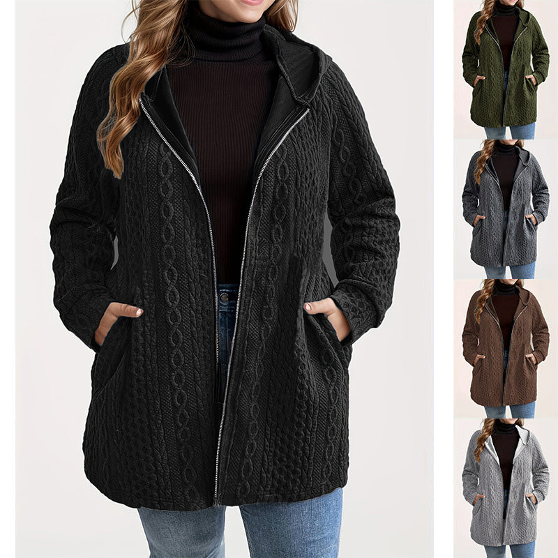 📢50% DE RÉDUCTION ! ⏳⏰ Veste Ample à Capuche avec Tissage Texturé – Confort Ultra-Doux, Coupe Flatteuse & Style Élégant en 5 Couleurs ⚡