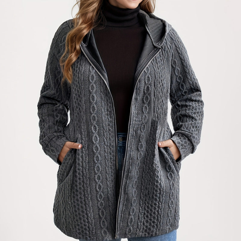 📢50% DE RÉDUCTION ! ⏳⏰ Veste Ample à Capuche avec Tissage Texturé – Confort Ultra-Doux, Coupe Flatteuse & Style Élégant en 5 Couleurs ⚡
