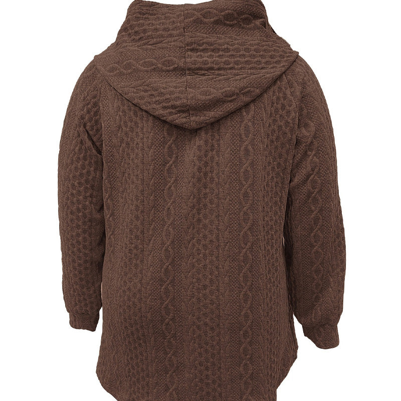 📢50% DE RÉDUCTION ! ⏳⏰ Veste Ample à Capuche avec Tissage Texturé – Confort Ultra-Doux, Coupe Flatteuse & Style Élégant en 5 Couleurs ⚡
